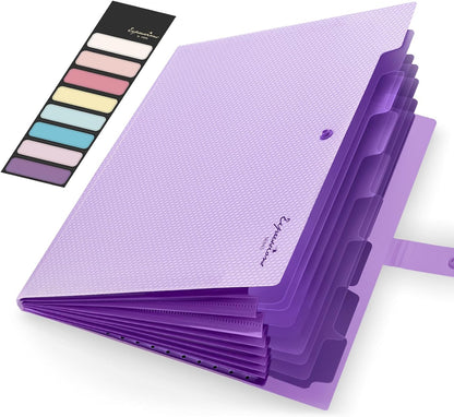 Sooez Accordion File Organizer 8 Pocket, Expanding File Folder with Labels