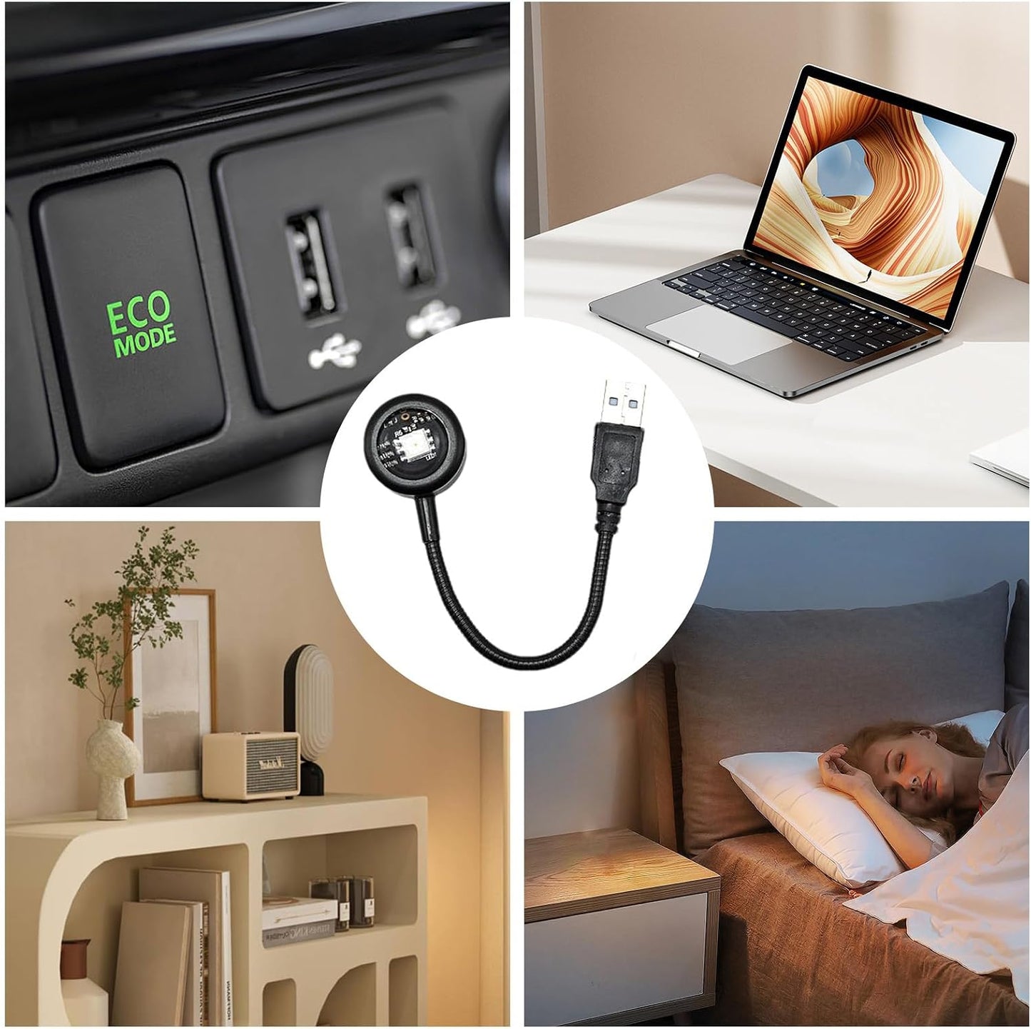 Sunset Projector - USB Charging Lamp with 7 Colors, 360° Rotating LED Light, Button Control, Plug and Play, Mood Lighting | Sunrise Bedroom Night Light for Gathering, Live Streaming, Room