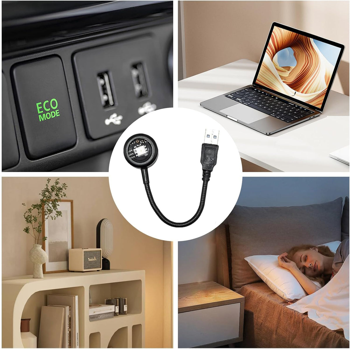 Sunset Projector - USB Charging Lamp with 7 Colors, 360° Rotating LED Light, Button Control, Plug and Play, Mood Lighting | Sunrise Bedroom Night Light for Gathering, Live Streaming, Room
