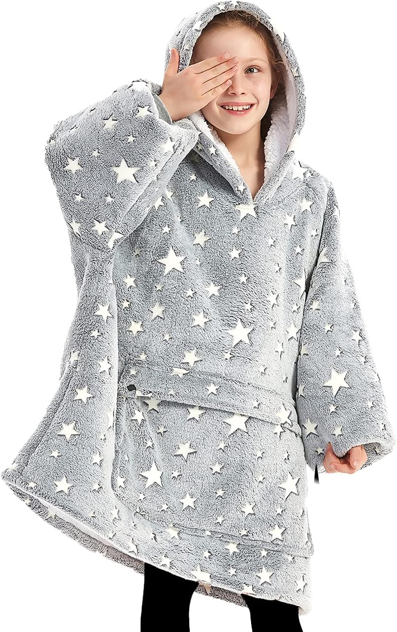 KFUBUO Wearable Blanket Hoodie for Adults Sherpa All Patterns Cat Oversized Sweatshirt Blanket with Pockets for Women
