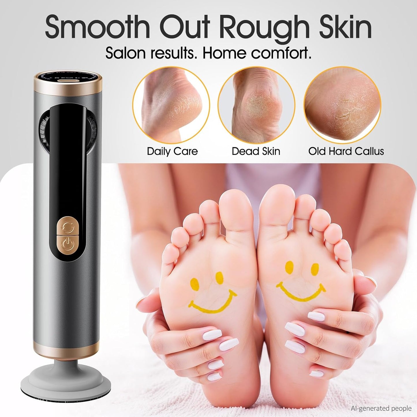 Electric Callus Remover for Feet, Rechargeable Pedicure Tools for Feet with 40PCS Sandpaper Discs, Adjustable Speed Heel Scraper for Cracked Heels, Foot Care Scrubber File for Dry Dead Skin