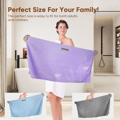 HOMEXCEL 5 Pack Microfiber Hair Towels - 40 x 20 inches Super Soft, Fast Drying Turbans for Long, Thick, Curly Hair - Anti Frizz Wrap with Elastic Strap