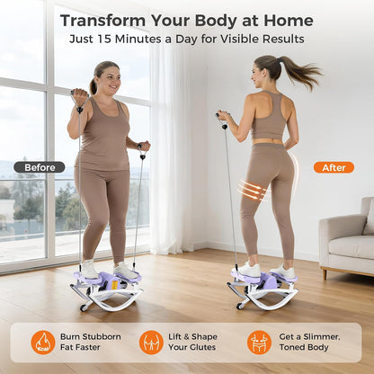 Rock Stepper Side to Side, Rocking Stepper with Lateral Motion, Compact Side Stepper for Home & Apartment, Low Impact Workout Machine (Black)