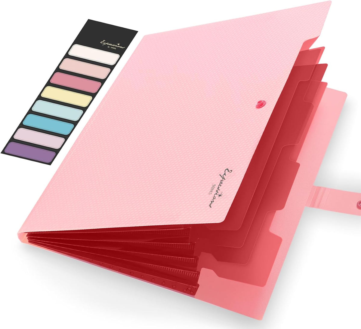 Sooez Accordion File Organizer 8 Pocket, Expanding File Folder with Labels