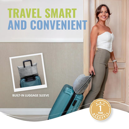 BOACAY Soft & Warm Travel Blanket for Airplane & Car - Long Flight Essential for Women, Men, Kids - Compact Pillow with Luggage Sleeve & Backpack Clip