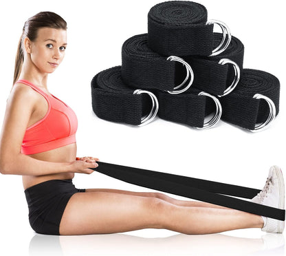6 Pcs Yoga Straps for Stretching 8 Ft, Safe D Ring Buckle