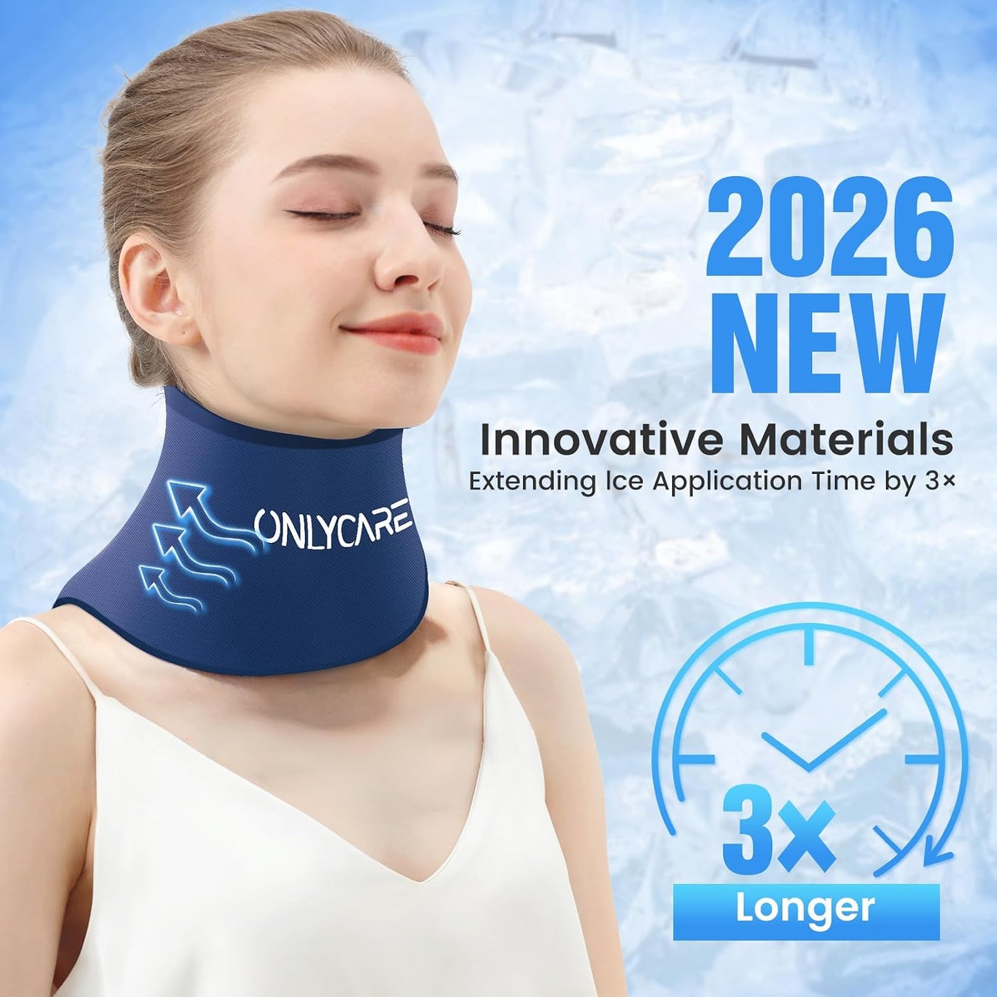 ONLYCARE Neck Ice Pack Wrap Gel - Upgraded Ice Packs for Neck Reusable, Hot and Cold Compress, Relief of Pain, Swelling, Sprains, Office Pressure