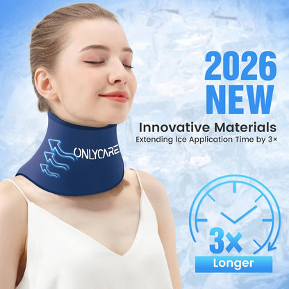 ONLYCARE Neck Ice Pack Wrap Gel - Upgraded Ice Packs for Neck Reusable, Hot and Cold Compress, Relief of Pain, Swelling, Sprains, Office Pressure