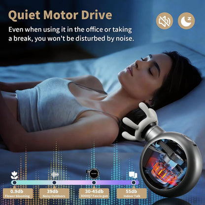 Fancy Home® Mini Massage Gun - Palm Sized Deep Tissue Massager Gun, Unique Small Hand Massager for Circulation, Cordless Powerful 3200 RPM | Ultra Quiet | Travel Friendly （Black Grey） Father's Day
