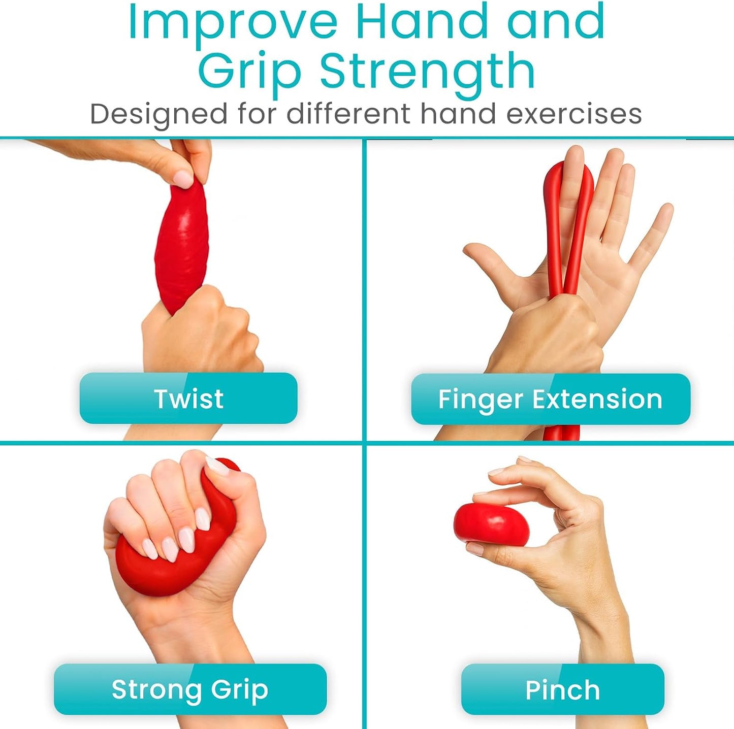 Vive Therapy Putty for Adults, for Hand (2 Pack) - Occupational Sensory Stress Relief Tools - for Physical Exercise, Finger Pain, Grip Strength, Rehab, Arthritis, Forearms, Fidgeting, Motor Skills