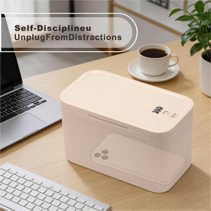 Lockable Storage Box,Medicine Lock Box Travel Case,Refrigerator Bin Container for Food,Medicines,Snacks,Locking Mobile Cell Phone Device Jail,Lockbox for Office,Home,School,Father Gift (Navy Small)