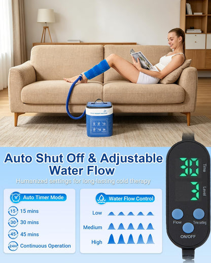 Cold Therapy Machine for Elbow, Ice Machine for Tennis Elbow&Post-Surgery Recovery, Cryotherapy Device with Temp Display & 3 Flow Modes, Adjustable Elbow Wrap for Arthritis, Bursitis, Swelling Relief