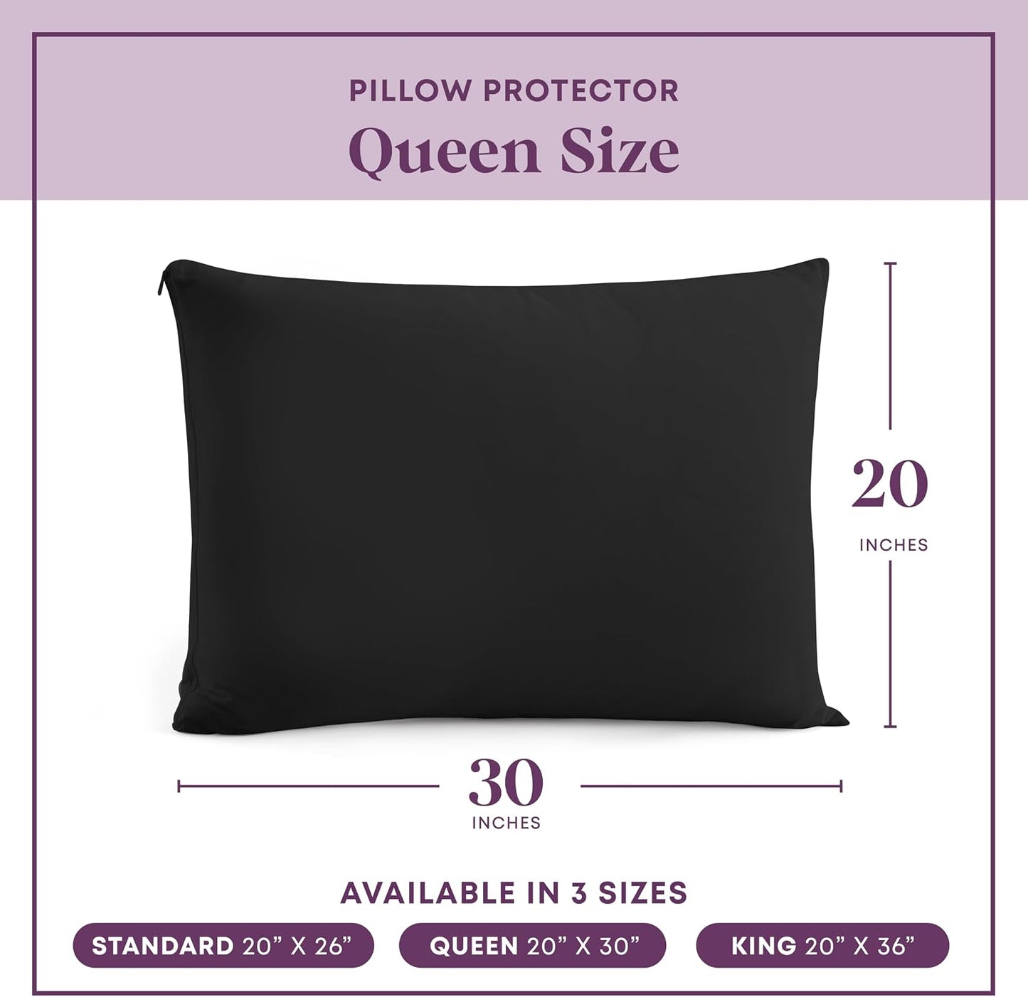 CirclesHome Pillow Protectors 4 Pack Standard Zippered - 100% Cotton Breathable Pillowcases - Protects Pillows from Dirt, Dust and Debri (Standard - Set of 4 - 20x26)
