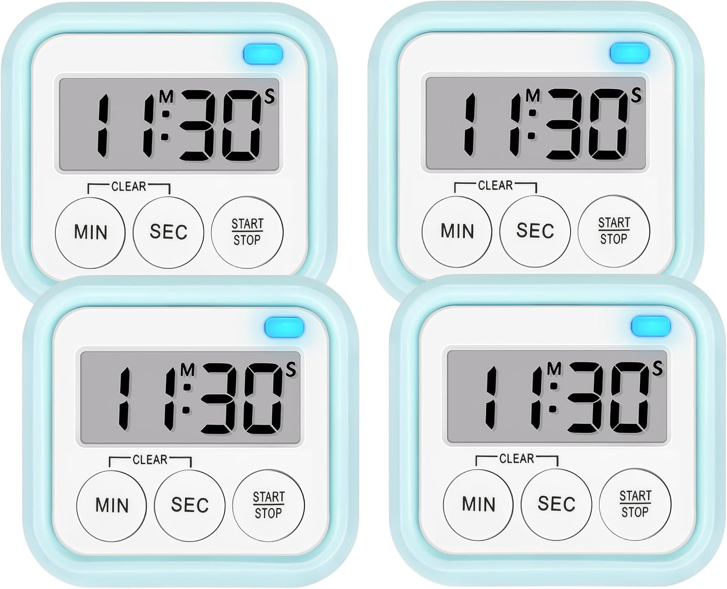 Timer, Kitchen Timers for Cooking Classroom Timer for Kids Teachers Magnetic Digital Timers 2 Pack, Black