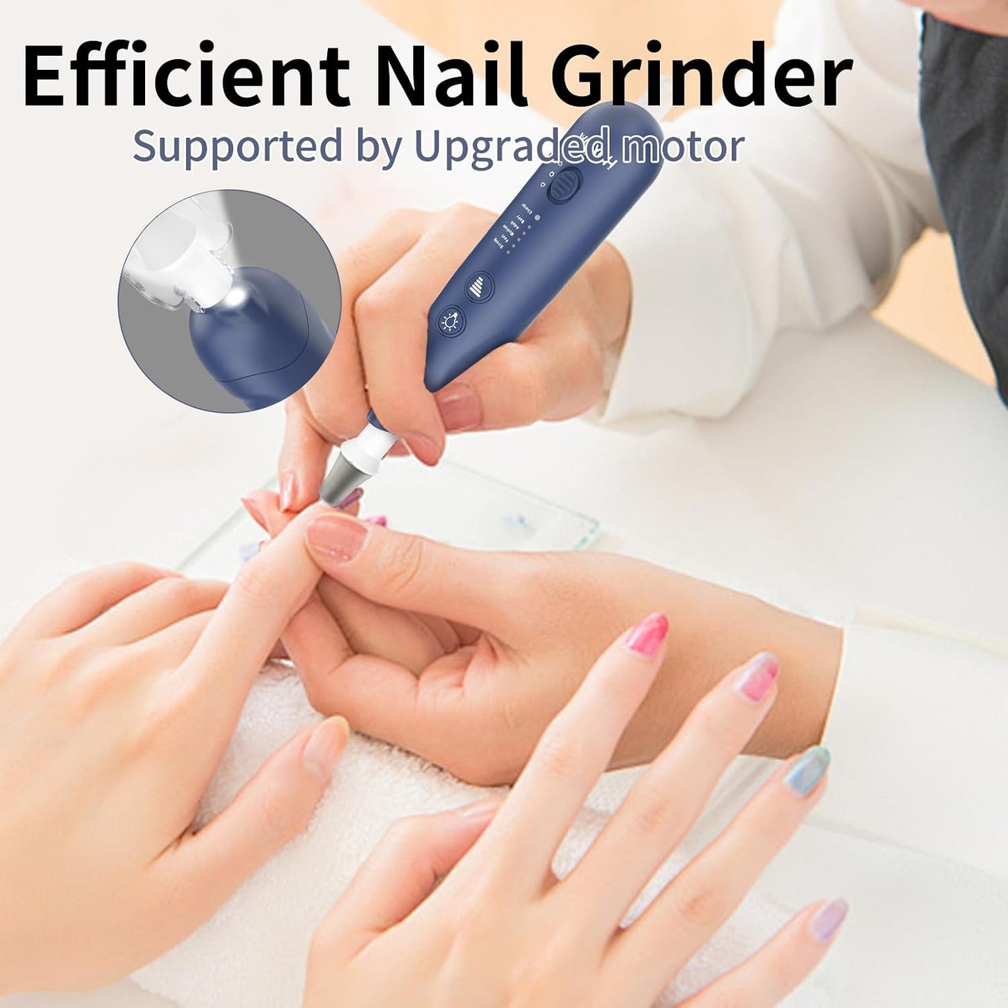 Hoxida Manicure Pedicure Kit, Professional Nail Grinder for Senior Thick Toenail, Cordless Electric Nail File, 5 Speeds Pedicure Tools for feet Callus Remover, Nail Drill for Women Hand Feet Care