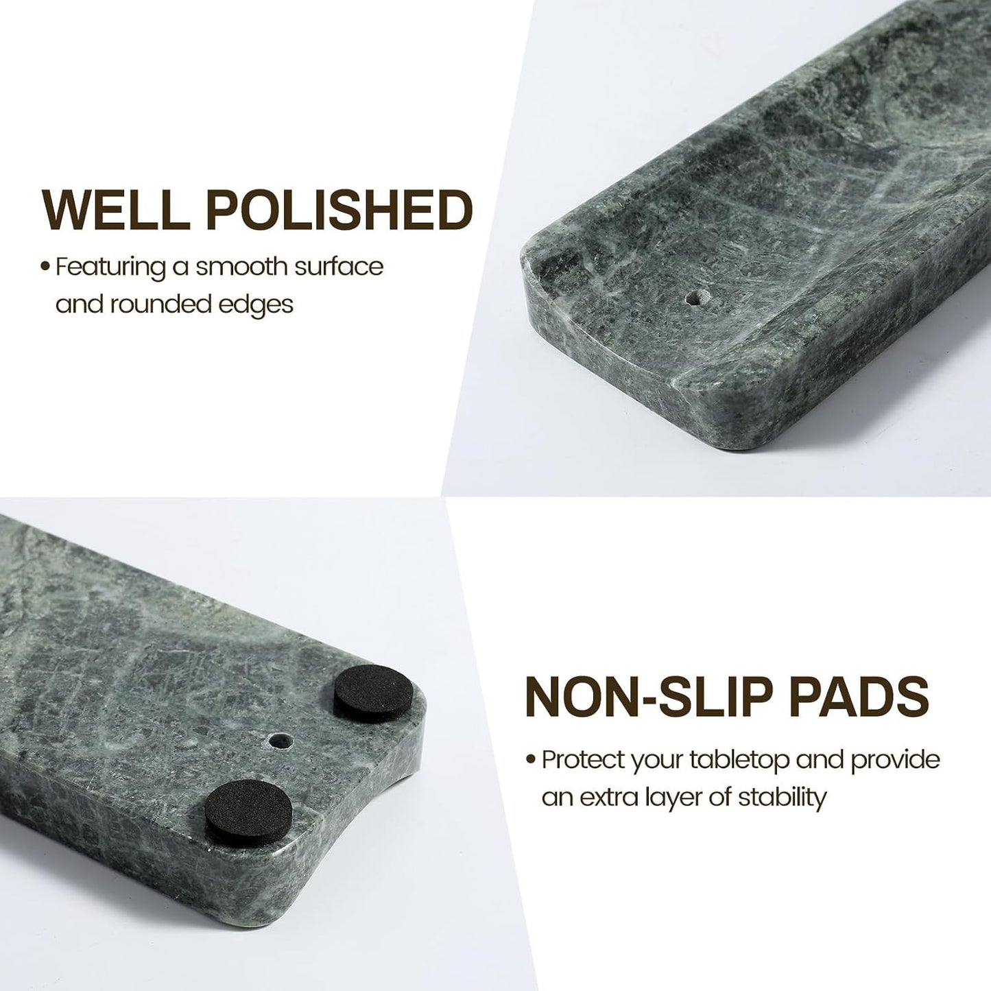 Koville Marble Incense Holder, Incense Holder for Sticks, Incense Sticks Holder Ash Catcher for Meditation Yoga SPA, Natural Stone Incense Burner, Home Table Decor (Grey)
