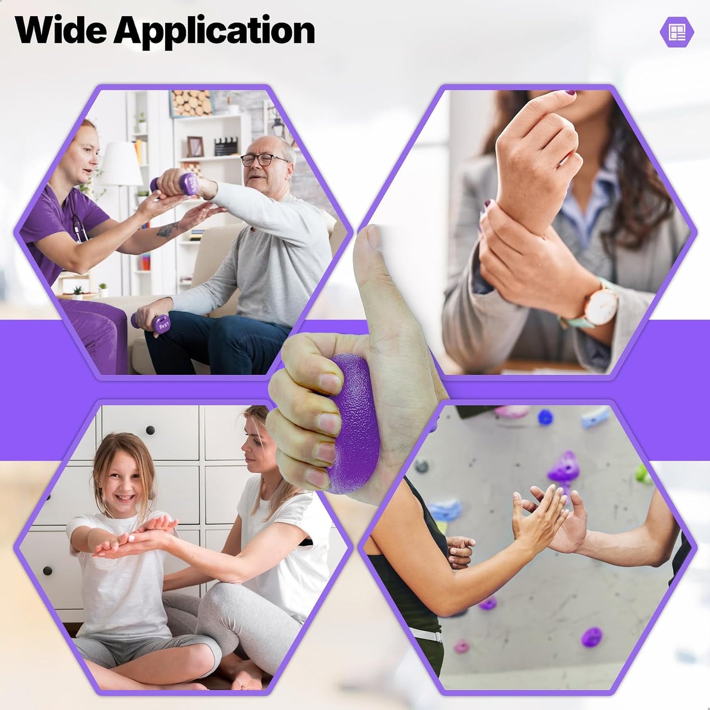 Stress Balls for Adults, Hand Exersicers for Strength, Squeeze Balls for Hand Therapy, Hand Exersice Balls for Hand, Finger and Wrist Training with Carrying Bag