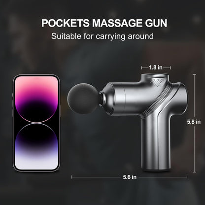 LEERCON Massage Gun Deep Tissue, Silent Motor and Portable Massage Gun with 4 Interchangeable Heads for Deep Muscle Relief and Relaxation, Relax Gift