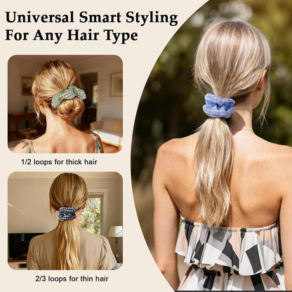 Satin Scrunchies for Women – 8PCS Blush & Brown Silk Hair Ties Set – No Crease, Frizz-Free, Gentle Elastic Hair Bands, Soft & Stylish Everyday Hair Accessories Gifts