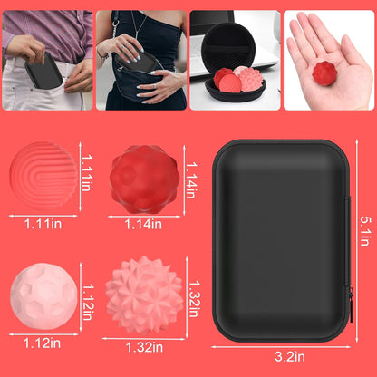 BUSOHA Silicone Fidget Balls - 4 Pack Fidget Toys Adults Sensory Toys Stress Balls for Adults Teens Gifts for Calming,Autism and ADHD Office