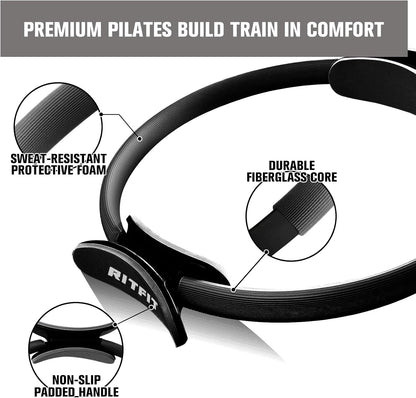 RitFit Pilates Ring Circle - 14 Inch Magic Fitness Circle for Toning Inner & Outer Thighs, Bonus Workout Guide Included