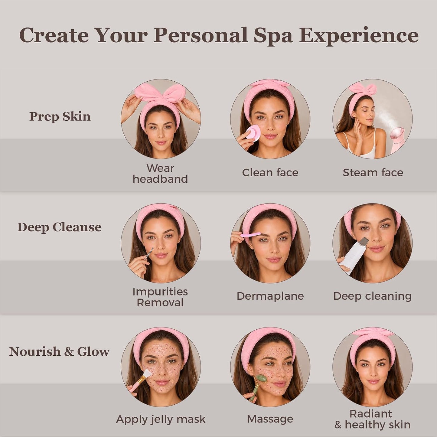 Colorfarm Facial Steamer Spa Kit with 17 Skin Care Tools for Home Spa