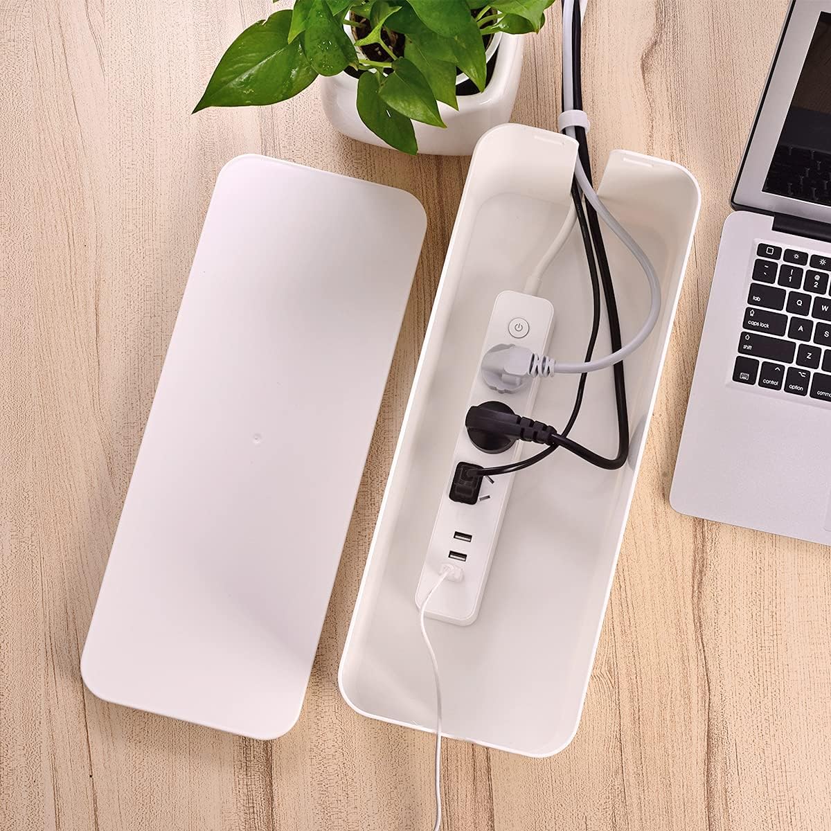 Cable Management Box, Large Cord Organizer Box to Hide Power Strip