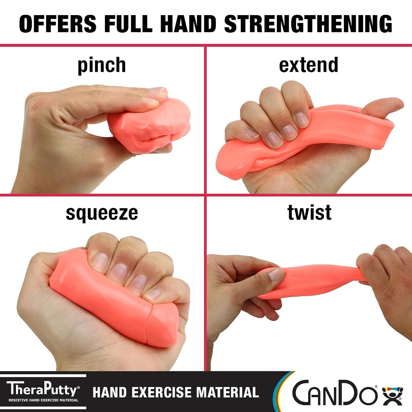 CanDo Theraputty Plus Hand Exercise Putty for Rehabilitation, Exercises, Hand Therapy, Hand Strengthening, Stress Relief - Yellow 4 oz X-Soft