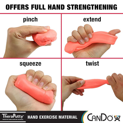 CanDo Theraputty Plus Hand Exercise Putty for Rehabilitation, Exercises, Hand Therapy, Hand Strengthening, Stress Relief - Yellow 4 oz X-Soft