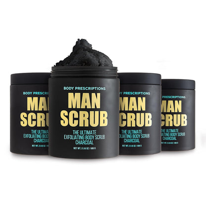 Body Prescriptions Men’s Exfoliating Body Scrub – Ultimate Skin Cleansing Wash in Jar with Twist-Top Lid, For All Skin Types, 21 Ounce (Pack of 1), Cedarwood