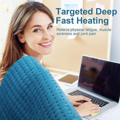 Heating Pad for Back, Electric Heating Pads for Cramps/Abdomen/Waist/Shoulder with 6 Heat Settings and Auto-Off, Moist/Dry Heat pad, Mothers Day Gifts for Mom Women Wife Grandma, 12" x 24"