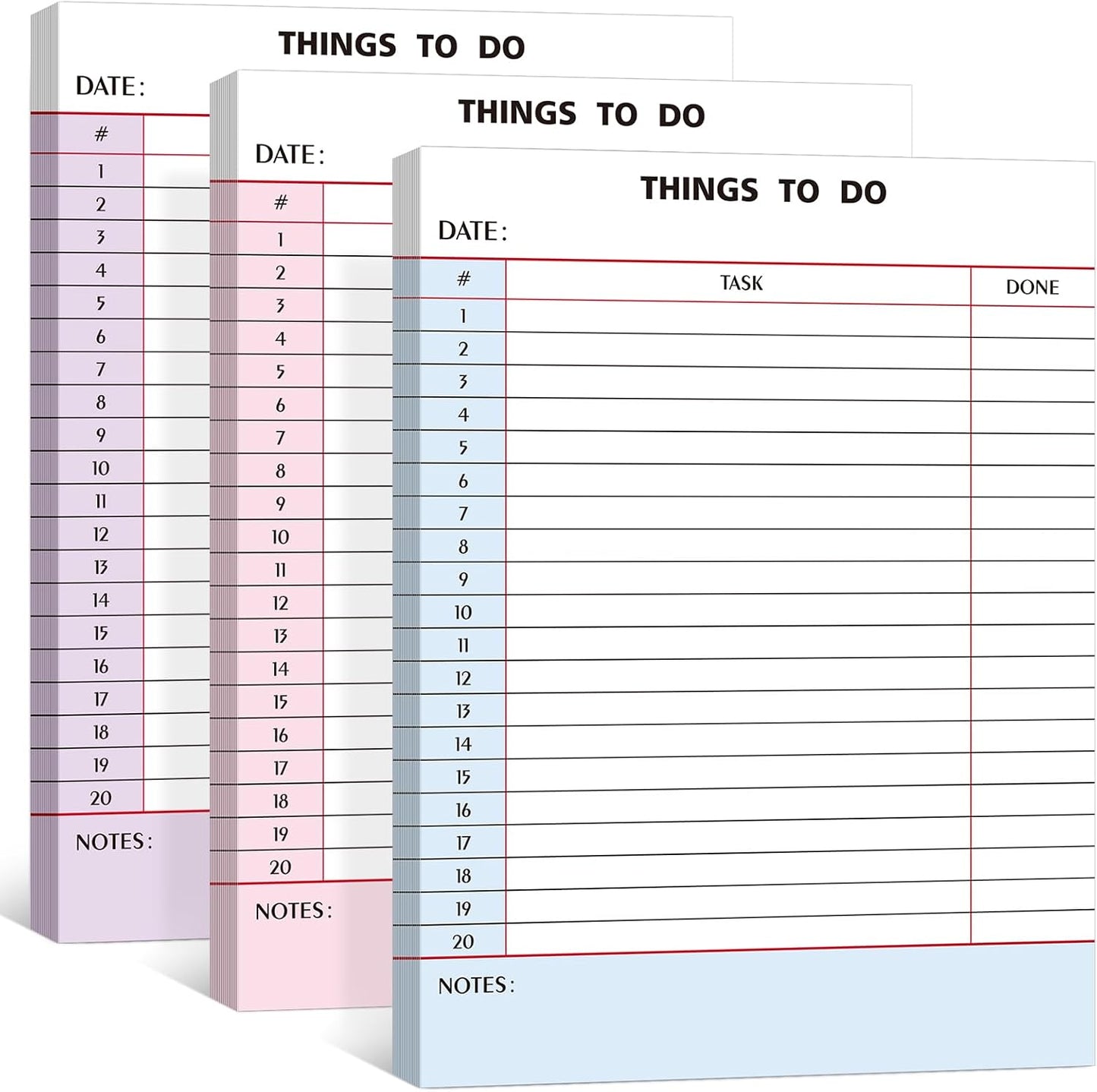 Spakon 300 Sheets Daily to Do List Notepad Notebook Library Card to Do Planner Checklist Memo Writing Pad Schedule Reminder Office Homework Planner for Task, 6" x 8(Classic,White)
