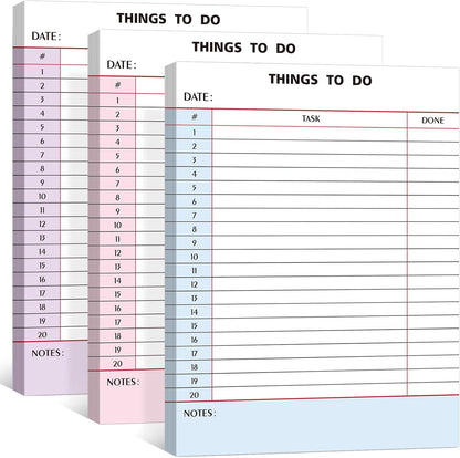 Spakon 300 Sheets Daily to Do List Notepad Notebook Library Card to Do Planner Checklist Memo Writing Pad Schedule Reminder Office Homework Planner for Task, 6" x 8(Classic,White)