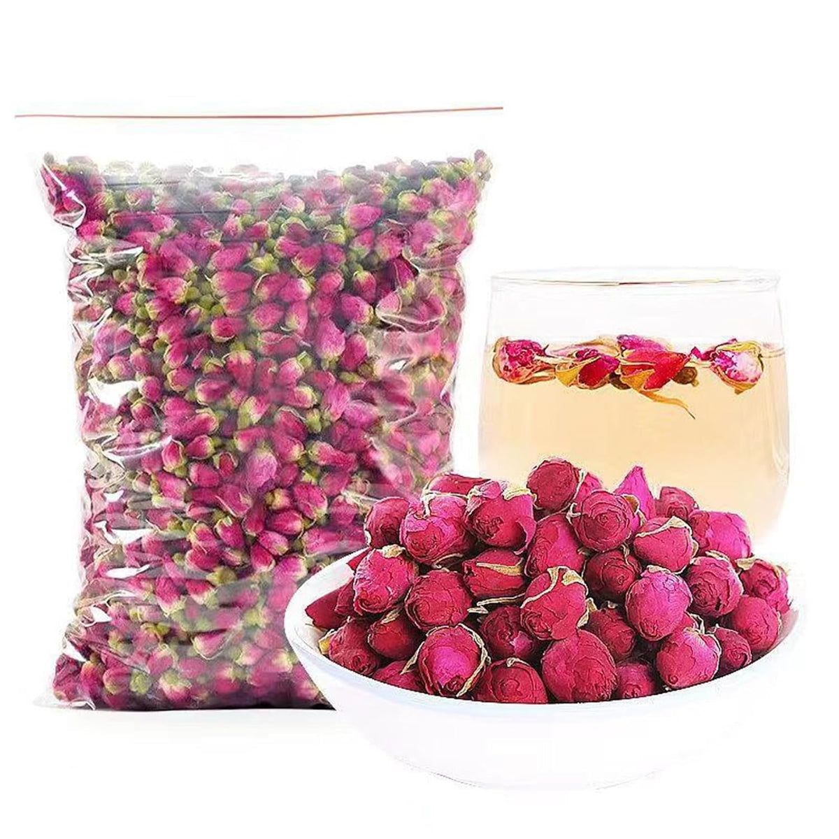 Red Rose Tea 5.29oz Pingyin Dried Rosebud Flowers Bulk For Tea Baking DIY