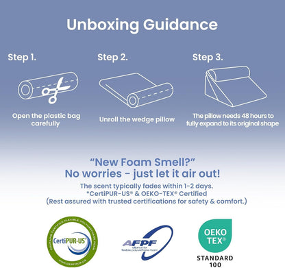 Sasttie Wedge Pillow Set for After Surgery, 2PCS Adjustable Bed Wedge Pillow Headboard with Memory Foam Neck Cushion – for Acid Reflux, Sleeping, Neck & Back Support, Dark Grey & White