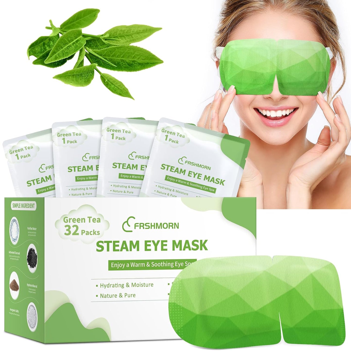 16Packs Steam Eye Mask, Heated Eye Mask for Sleeping, Warm Compress for Eyes, Self Heating Disposal Steam Mask for Home Sleep, Office, Spa, Travel Essentials Mothers Day Gifts (Unscented)
