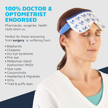 Medcosa Eye Mask for Dry Eyes | Warm Eye Compress | Natural Heat Eye Mask for Styes, Blepharitis, Tired Eyes & More