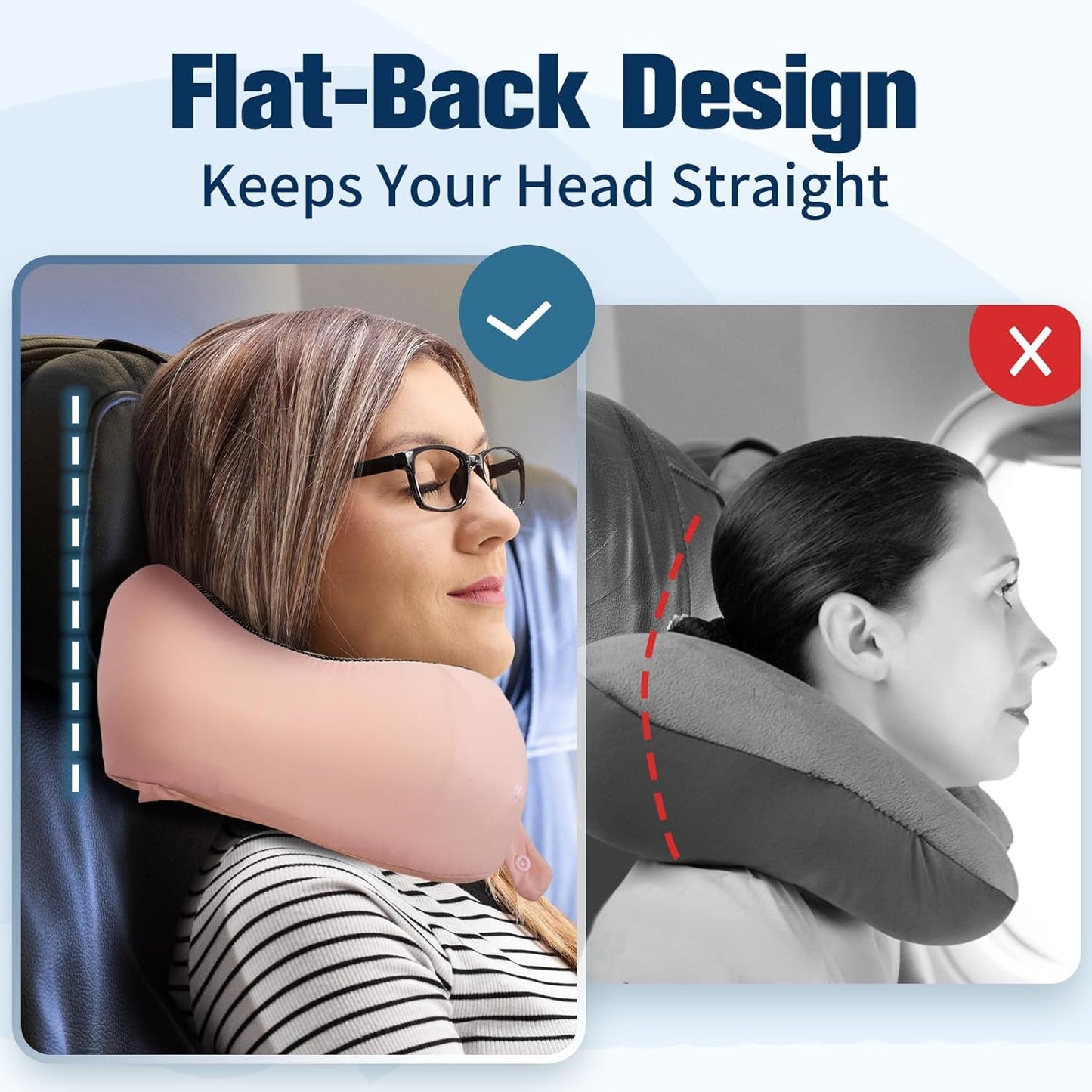 Cirorld Neck Pillow for Traveling, Travel Pillows for Airplanes,100% Pure Memory Foam Travel Neck Pillow, Adjustable Flight Pillow, Portable Plane Accessories with Eye Mask, Earplugs, Carry Bag