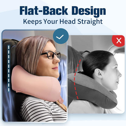 Cirorld Neck Pillow for Traveling, Travel Pillows for Airplanes,100% Pure Memory Foam Travel Neck Pillow, Adjustable Flight Pillow, Portable Plane Accessories with Eye Mask, Earplugs, Carry Bag