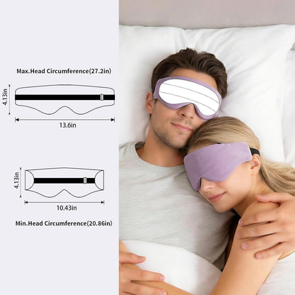 Lyocell Weighted Sleep Eye Mask for Women Men, 5.3oz & 7oz, Cooling, Removable Washable Weighted Bag, Light Blocking Eye Cover, Soft Eye Shade for Travel Essentials, Office Naps, Gift,Purple