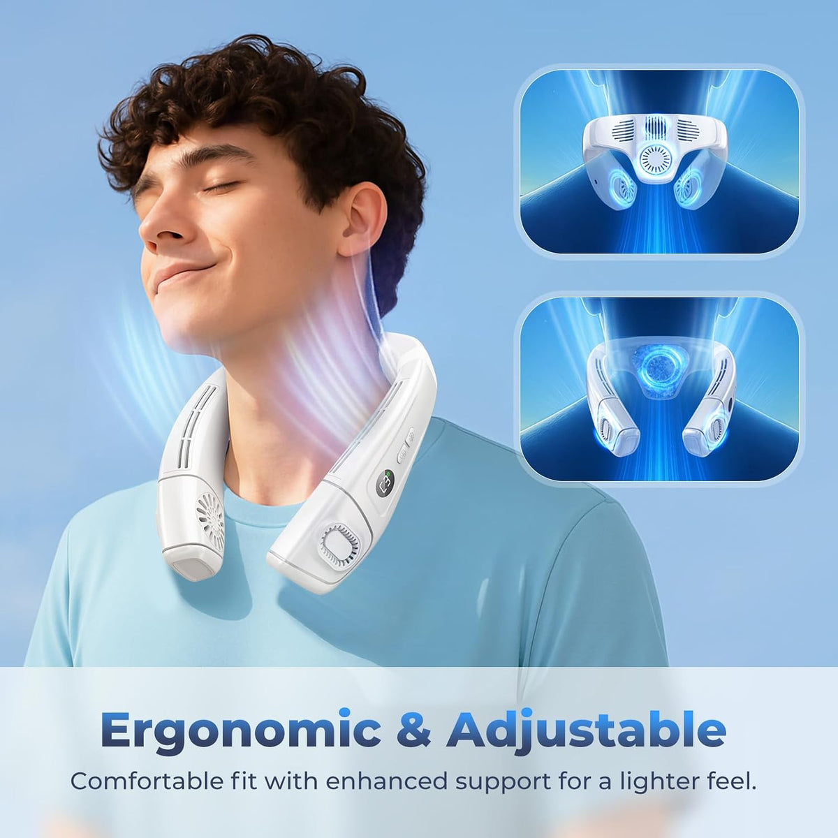 Neck Fan Cooling, Portable Neck Air Conditioner Fan That Blow Cold Air