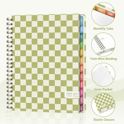 Planner 2026-2027, Weekly and Monthly Calendar Planner, JUL 2026 - JUN 2027 | A5(6.3'' x 8.5''), Hardcover, Agenda Book, Sprial Bound, Inner Pocket, Office and School Use