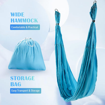 ZELUS Aerial Yoga Swing Sling Strong Yoga Hammock Kit Set Trapeze Inversion Equipment Include 2 Extensions Straps and Ceiling Mounting Kit