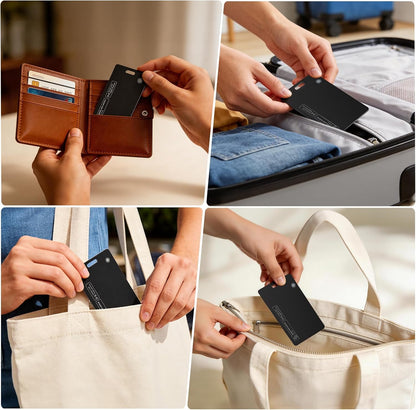 2 Pack Wallet Tracker Card for Apple & Android, Tracking Card for Backpacks