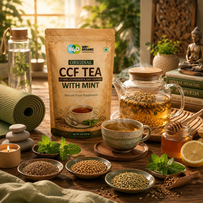 CCF Tea (Cumin, Coriander, Fennel) with Mint - Supports Natural Detoxification 8 Ounces (Pack of 1)