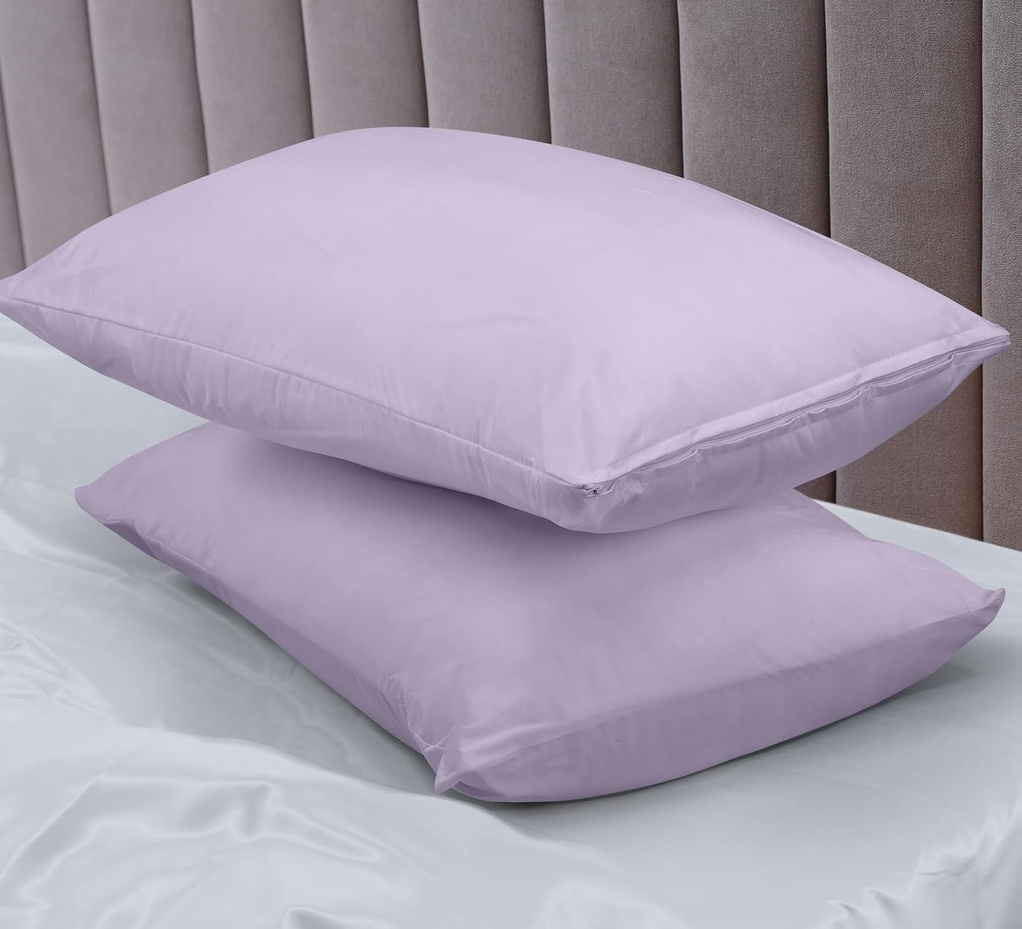 Utopia Bedding Premium 100% Waterproof Pillow Protectors with Zipper Standard Size (Set of 4), Bed Bug and Dust Mite Proof Zippered Pillow Covers, Pillow Encasement Cases, Gray