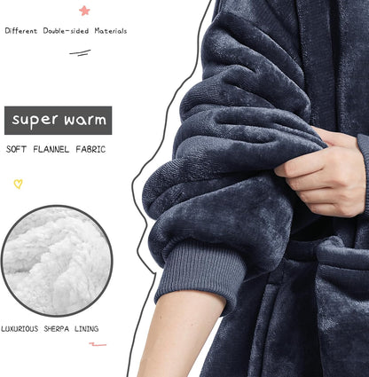Aemilas Wearable Blanket Hoodie - Warm Sherpa Blanket Sweatshirt as Gifts for Adult Women Mom Men, One Size Fits All