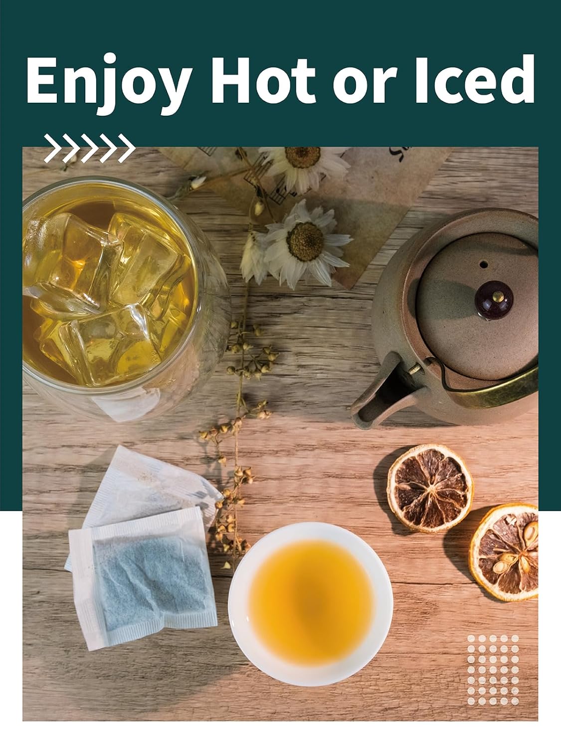 HYNTMYT Organic Green Tea Bags 120 Count, USDA Organic Tea, Antioxidants