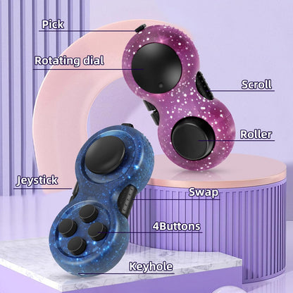 Original Fidget Toy Game, Rubberized Classical Controller Fidget Concentration Toy with 8-Fidget Functions and Lanyard - Excellent for Relieving Stress and Anxiety