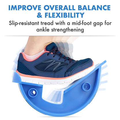 Lumia Wellness Foot Rocker with Massage Ball - Calf Stretcher for Plantar Fasciitis, Achilles Tendonitis, Shin Splints, Heel, Feet Pain Relief - Ankle Wedge Stretches Strained Leg Muscle